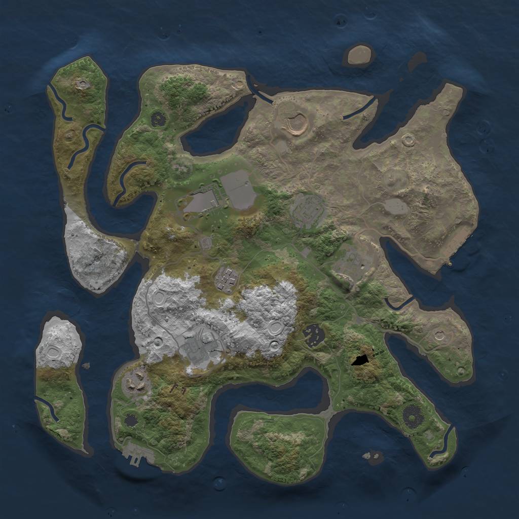 Rust Map: Procedural Map, Size: 3500, Seed: 21798, 16 Monuments