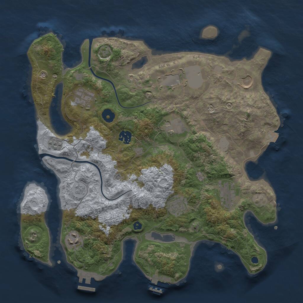 Rust Map: Procedural Map, Size: 3500, Seed: 21798, 15 Monuments