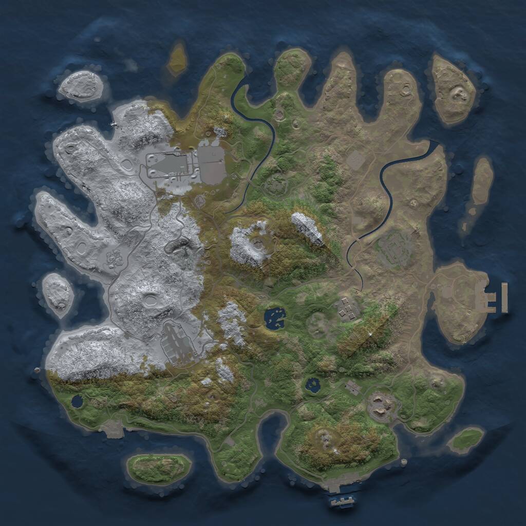 Rust Map: Procedural Map, Size: 3500, Seed: 234, 12 Monuments