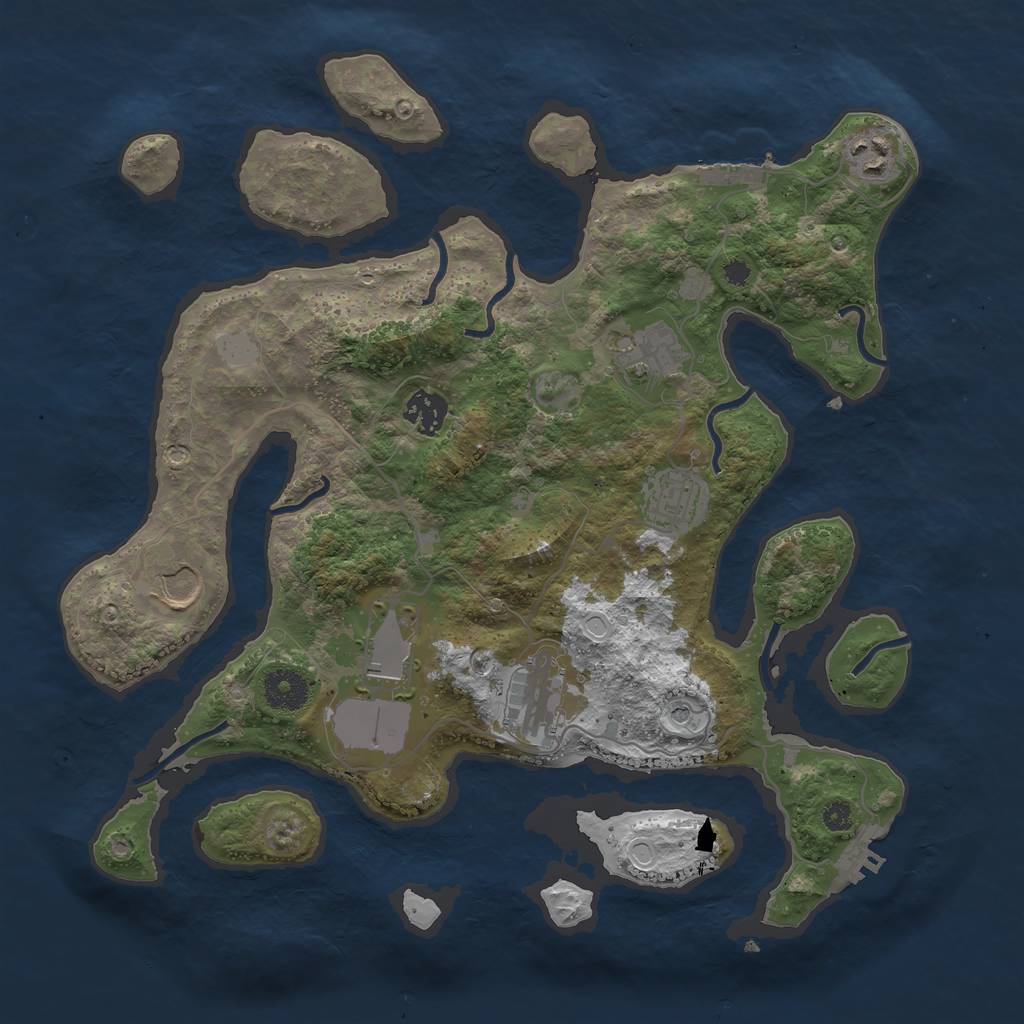 Rust Map: Procedural Map, Size: 3550, Seed: 377089, 15 Monuments