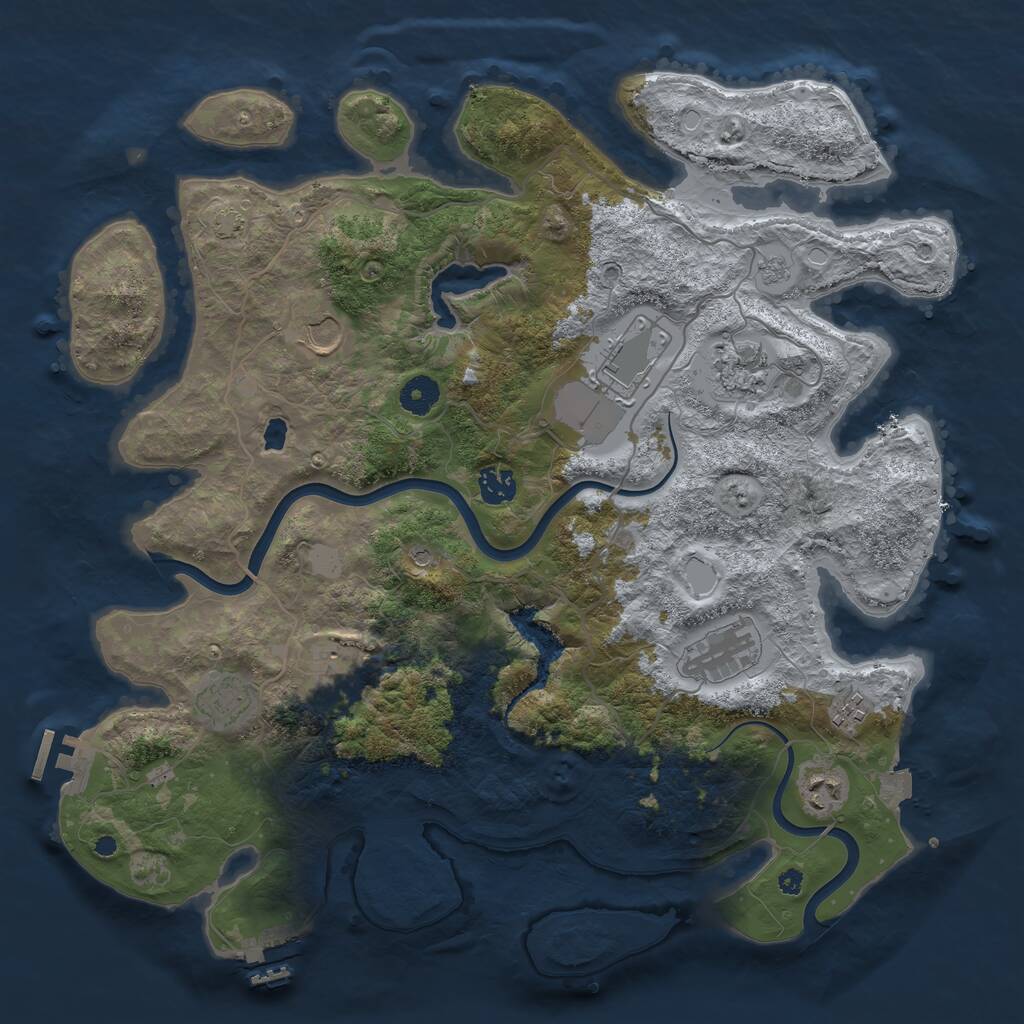 Rust Map: Procedural Map, Size: 4000, Seed: 1341224187, 15 Monuments