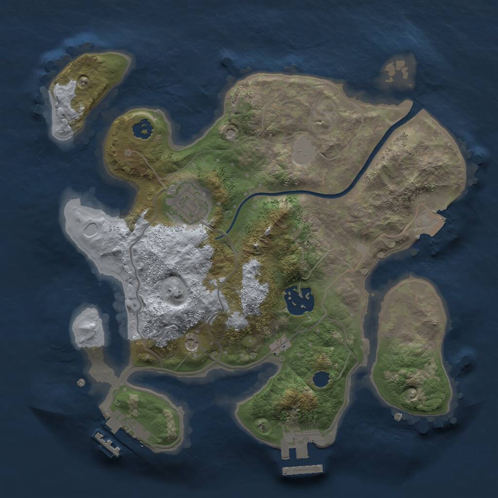 Rust Map: Procedural Map, Size: 2500, Seed: 92101194, 6 Monuments