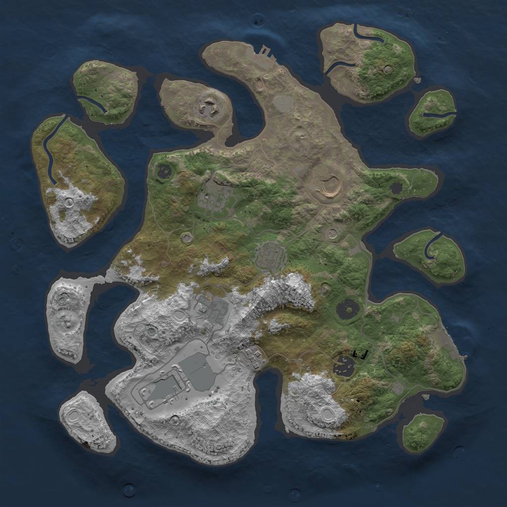Rust Map: Procedural Map, Size: 3550, Seed: 933824, 16 Monuments