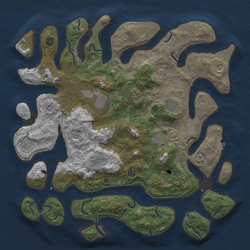 Rust Map: Procedural Map, Size: 4500, Seed: 1510633, 17 Monuments