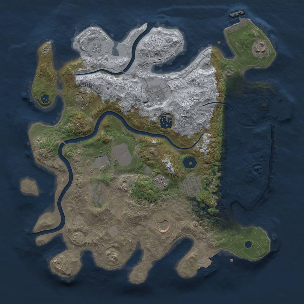Rust Map: Procedural Map, Size: 3550, Seed: 913040, 15 Monuments