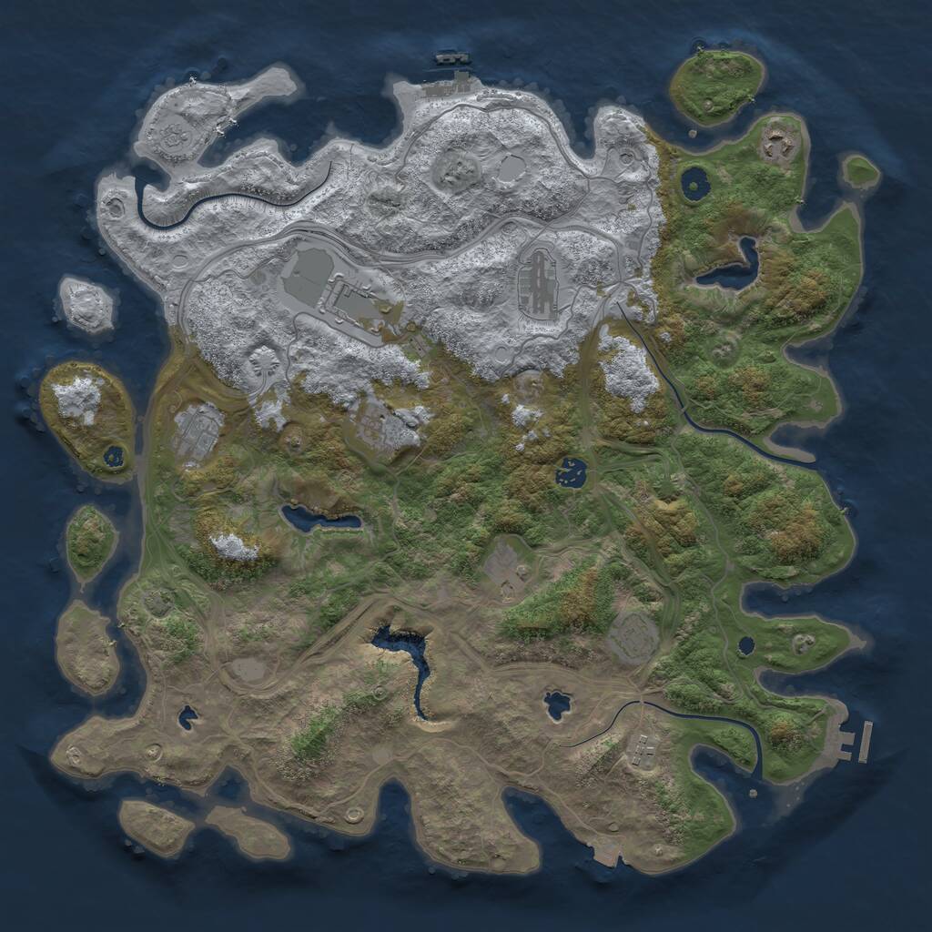 Rust Map: Procedural Map, Size: 4500, Seed: 2975343, 15 Monuments