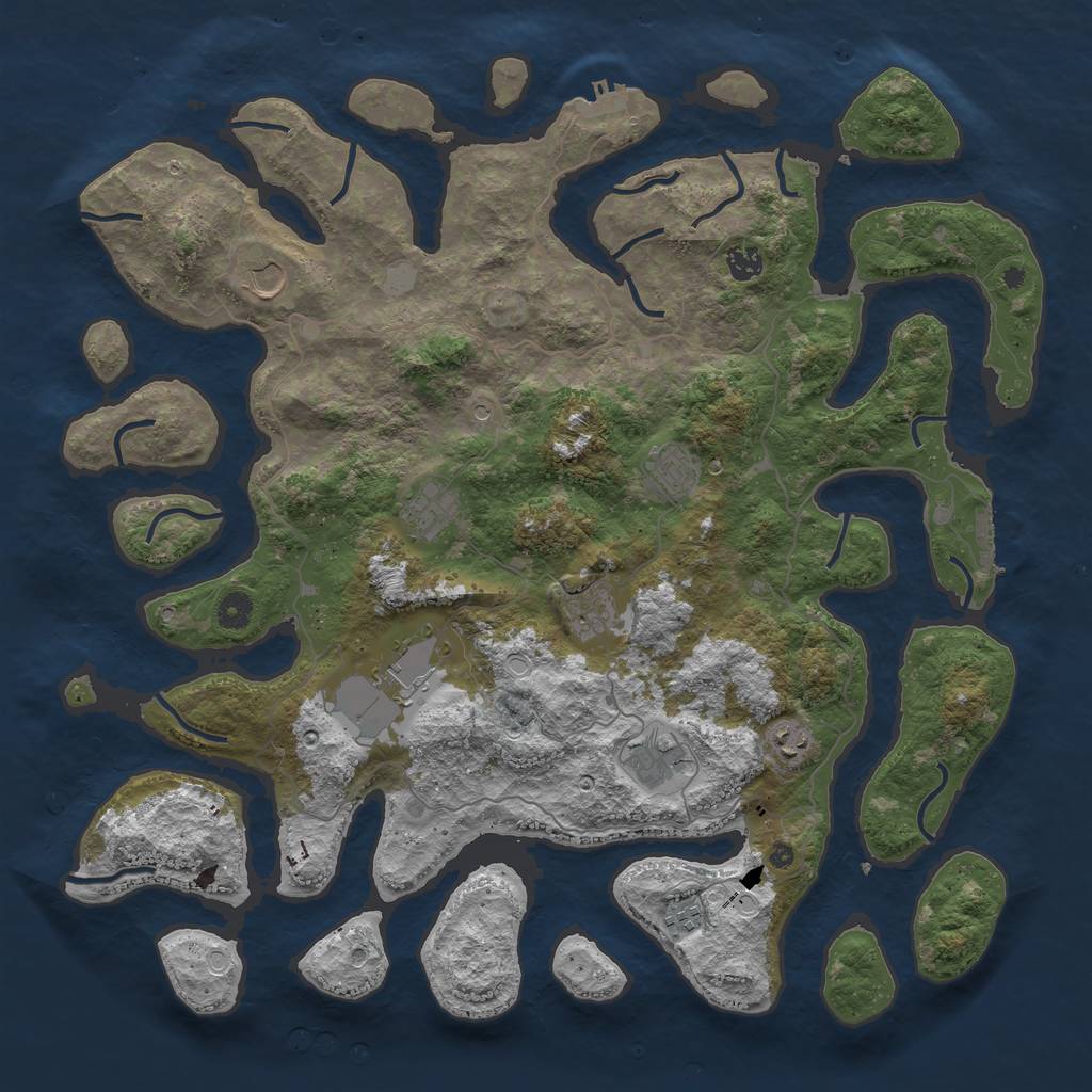 Rust Map: Procedural Map, Size: 4500, Seed: 41579675, 17 Monuments