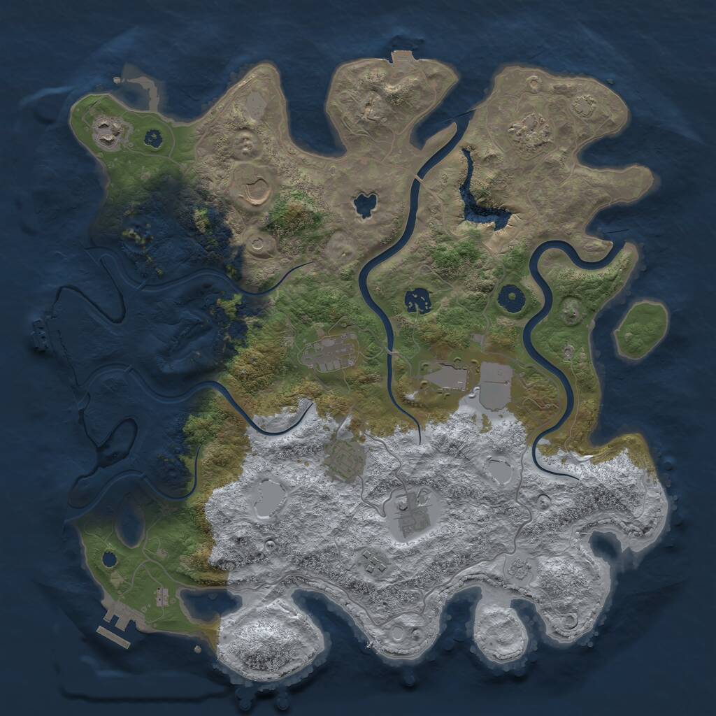 Rust Map: Procedural Map, Size: 4000, Seed: 1500000, 15 Monuments
