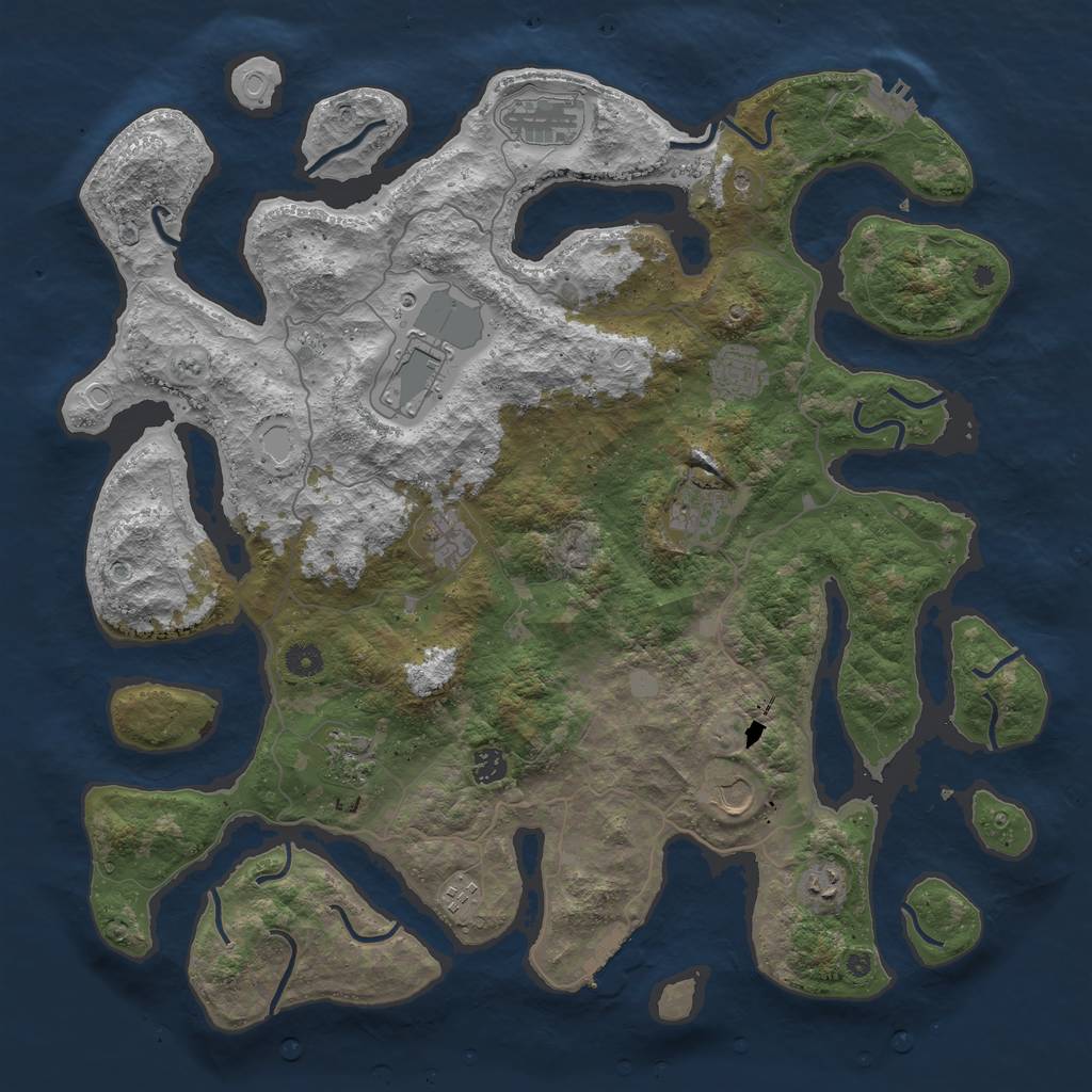 Rust Map: Procedural Map, Size: 4500, Seed: 239663322, 18 Monuments
