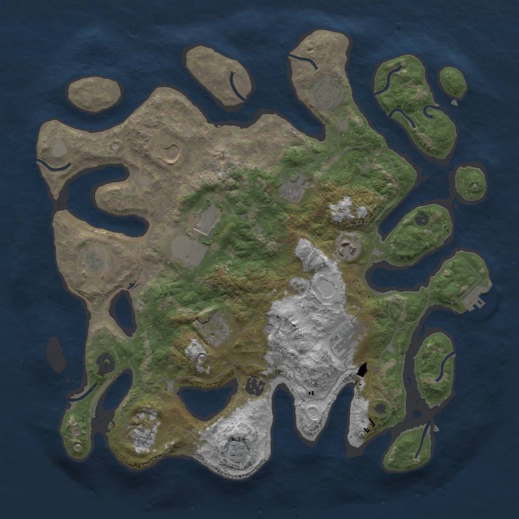 Rust Map: Procedural Map, Size: 4000, Seed: 431863, 18 Monuments