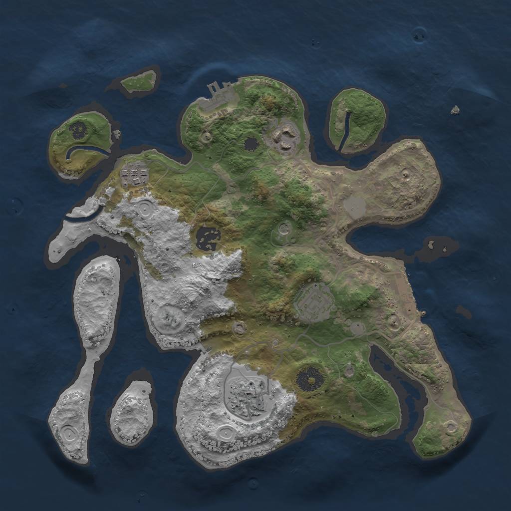 Rust Map: Procedural Map, Size: 3000, Seed: 1796771317, 13 Monuments