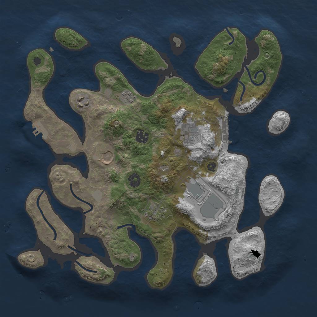 Rust Map: Procedural Map, Size: 3550, Seed: 769822, 15 Monuments