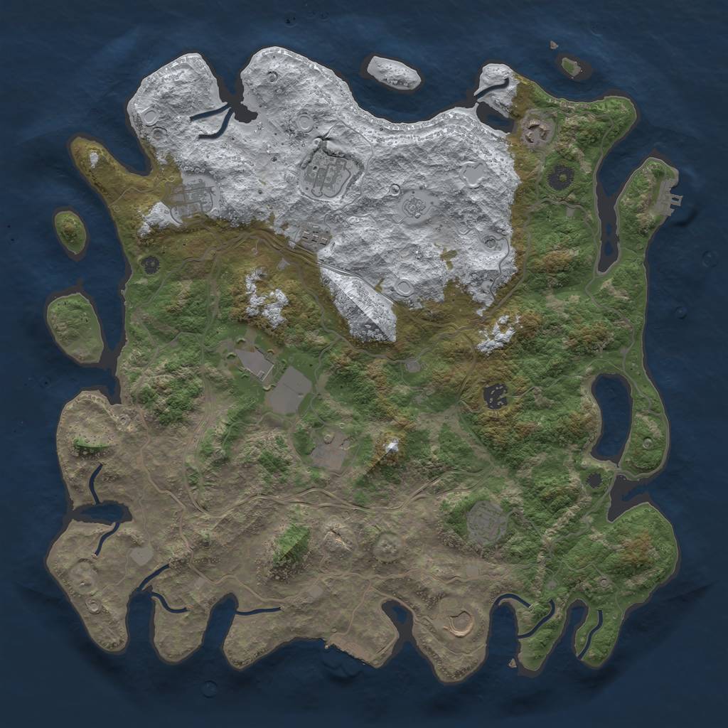 Rust Map: Procedural Map, Size: 4250, Seed: 1776, 18 Monuments