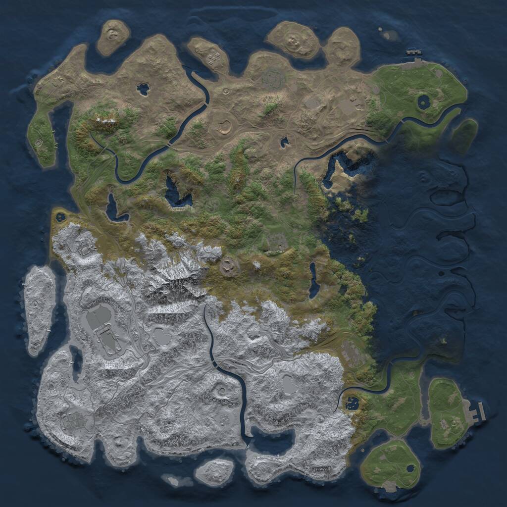 Rust Map: Procedural Map, Size: 5500, Seed: 1904, 17 Monuments