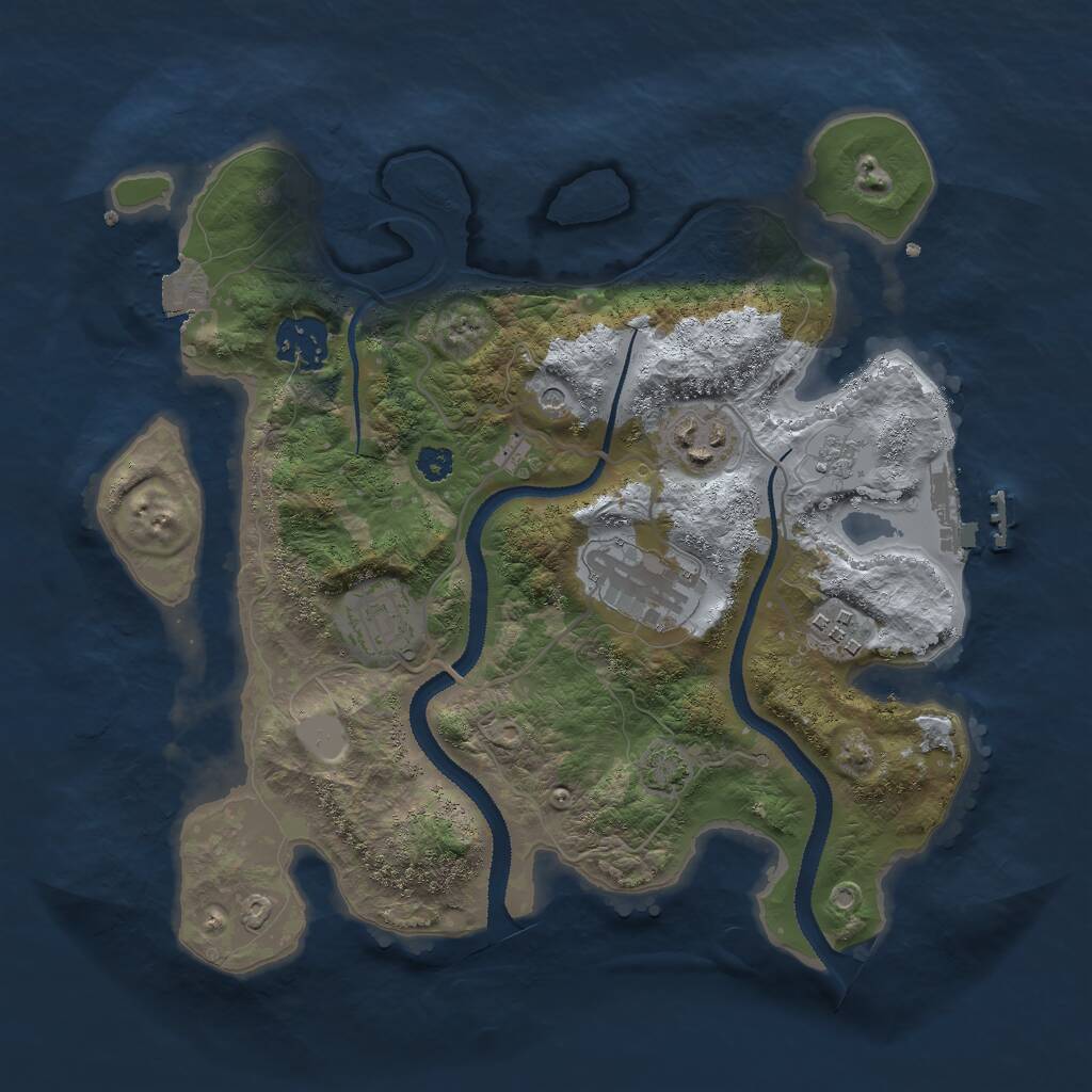 Rust Map: Procedural Map, Size: 3000, Seed: 1927008918, 10 Monuments