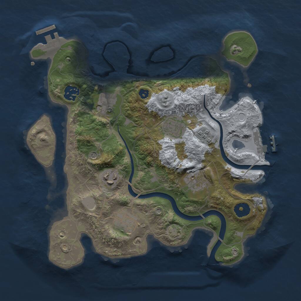 Rust Map: Procedural Map, Size: 3000, Seed: 1927008918, 12 Monuments