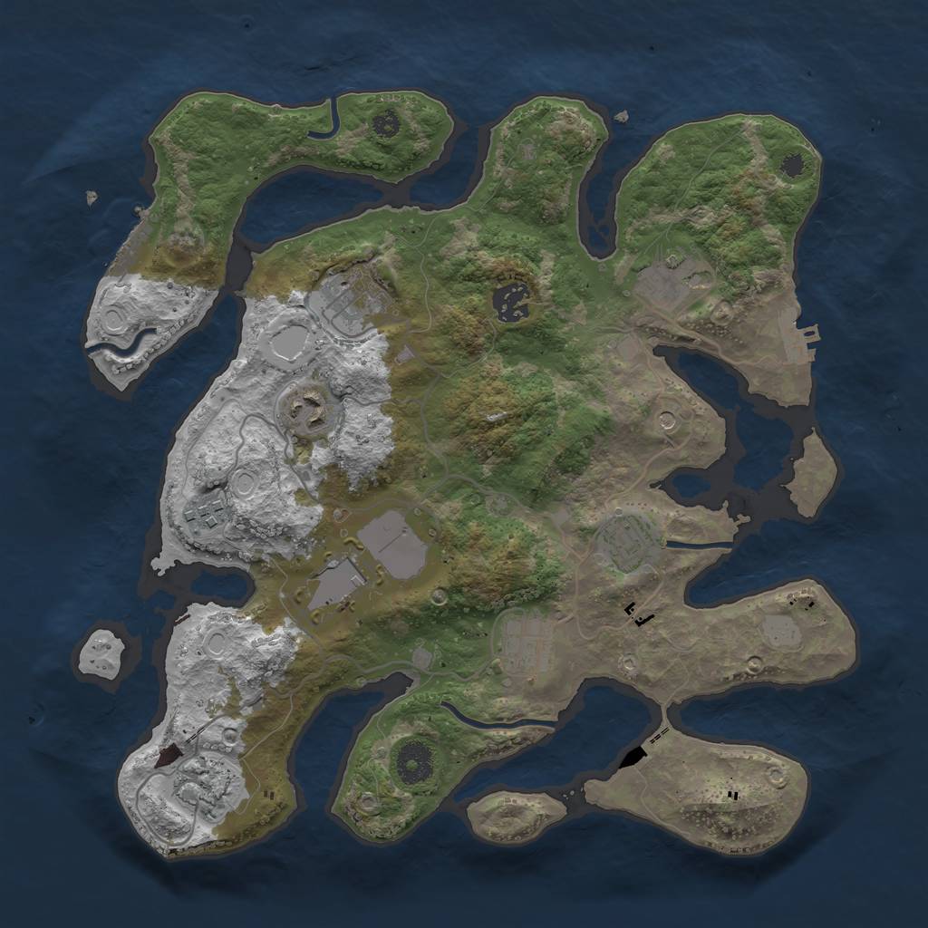 Rust Map: Procedural Map, Size: 3500, Seed: 1871787680, 17 Monuments