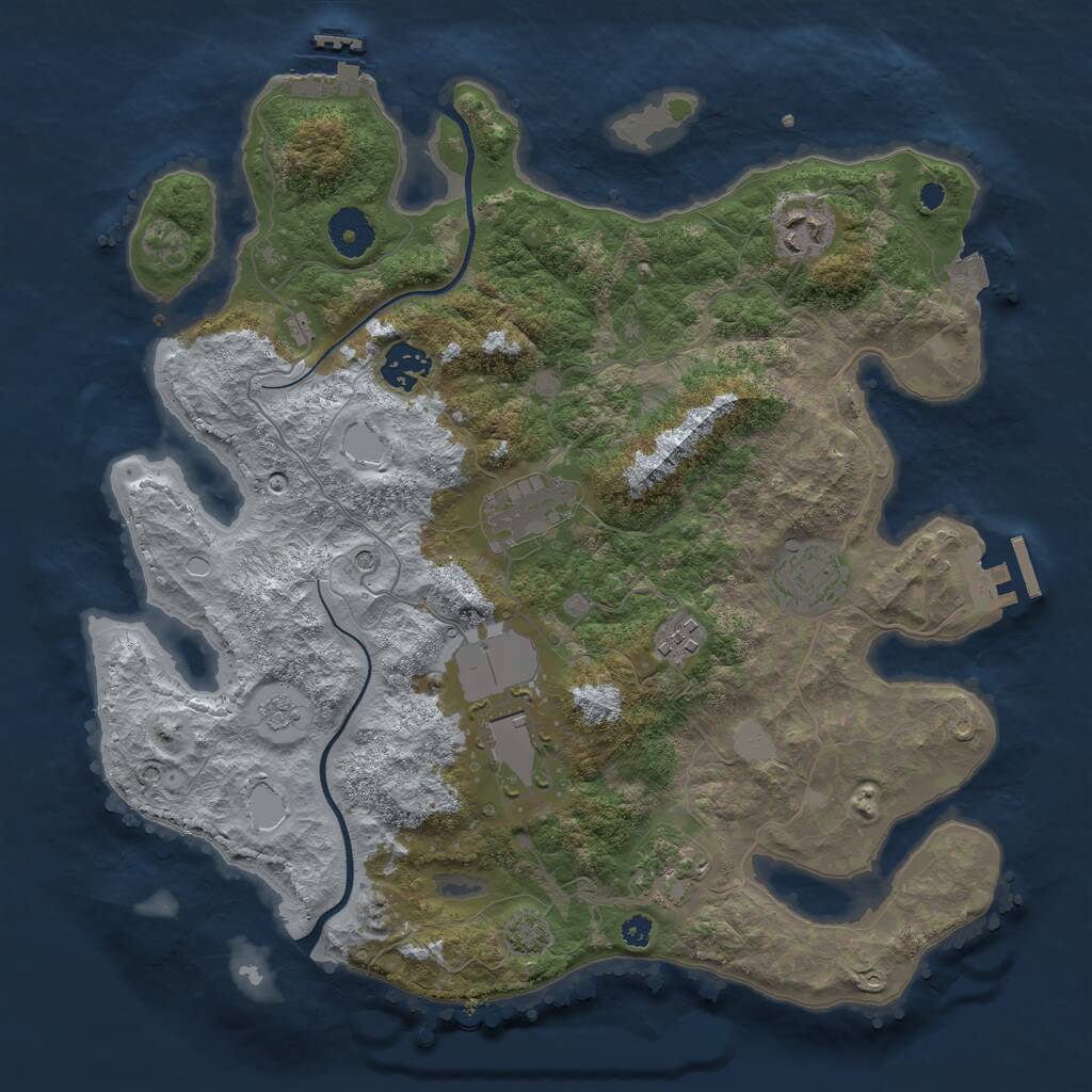 Rust Map: Procedural Map, Size: 3500, Seed: 20221107, 13 Monuments