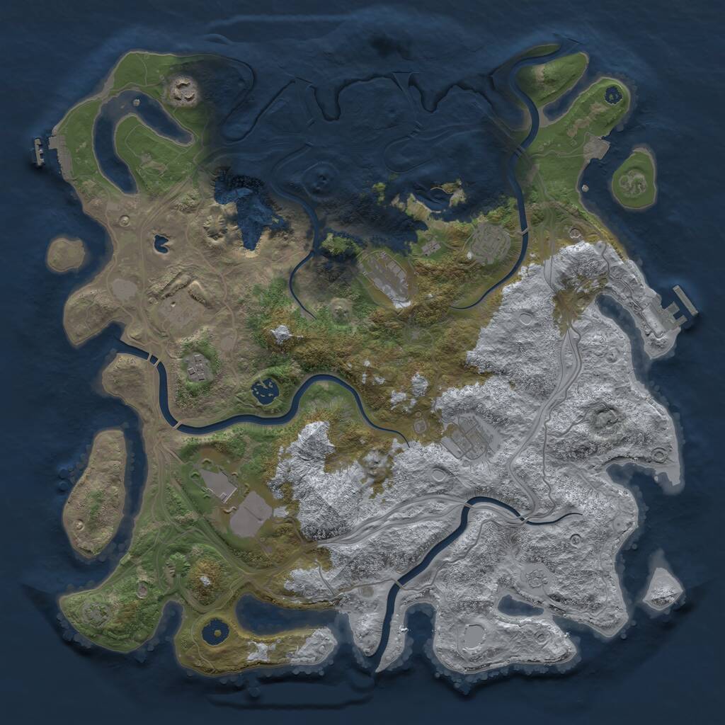Rust Map: Procedural Map, Size: 4250, Seed: 4686, 14 Monuments