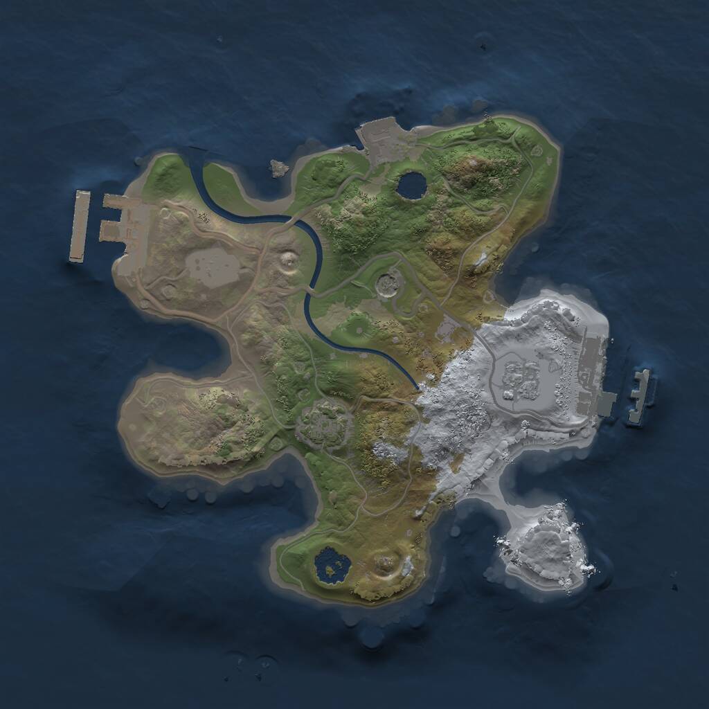 Rust Map: Procedural Map, Size: 2000, Seed: 235560112, 6 Monuments