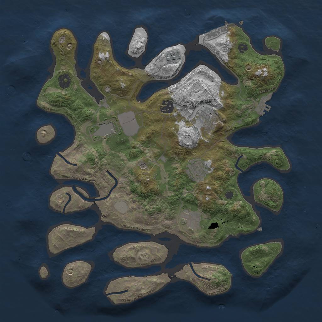 Rust Map: Procedural Map, Size: 3500, Seed: 251120371, 14 Monuments