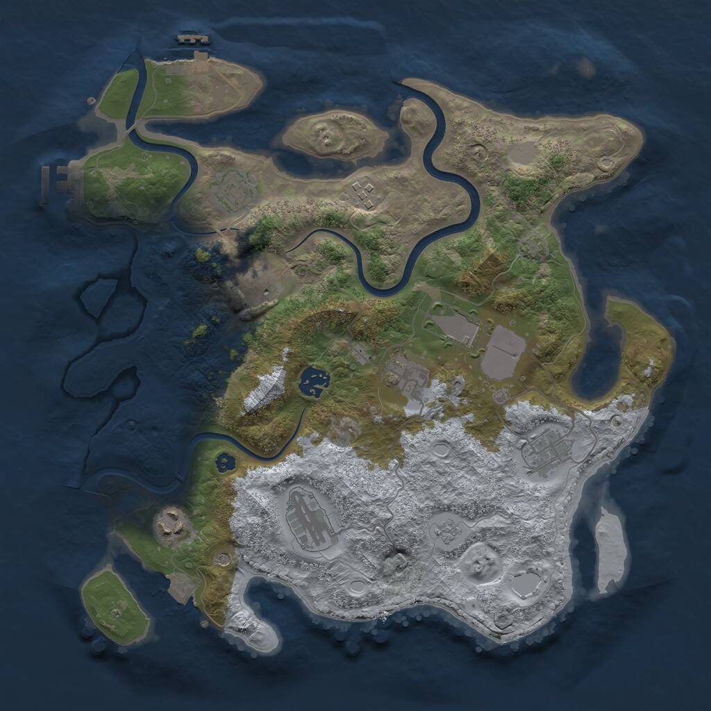 Rust Map: Procedural Map, Size: 3600, Seed: 572498289, 15 Monuments