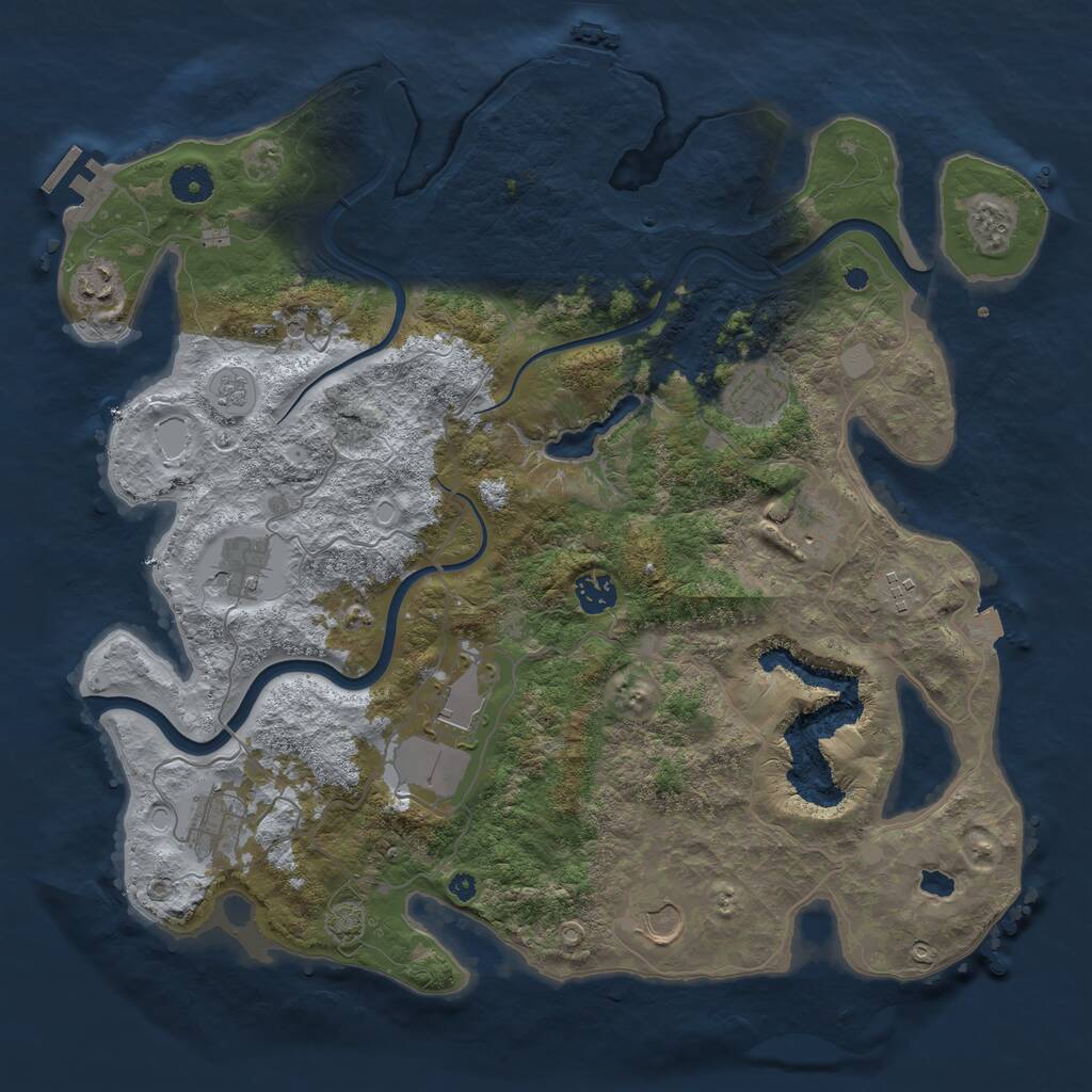 Rust Map: Procedural Map, Size: 4000, Seed: 128420, 15 Monuments