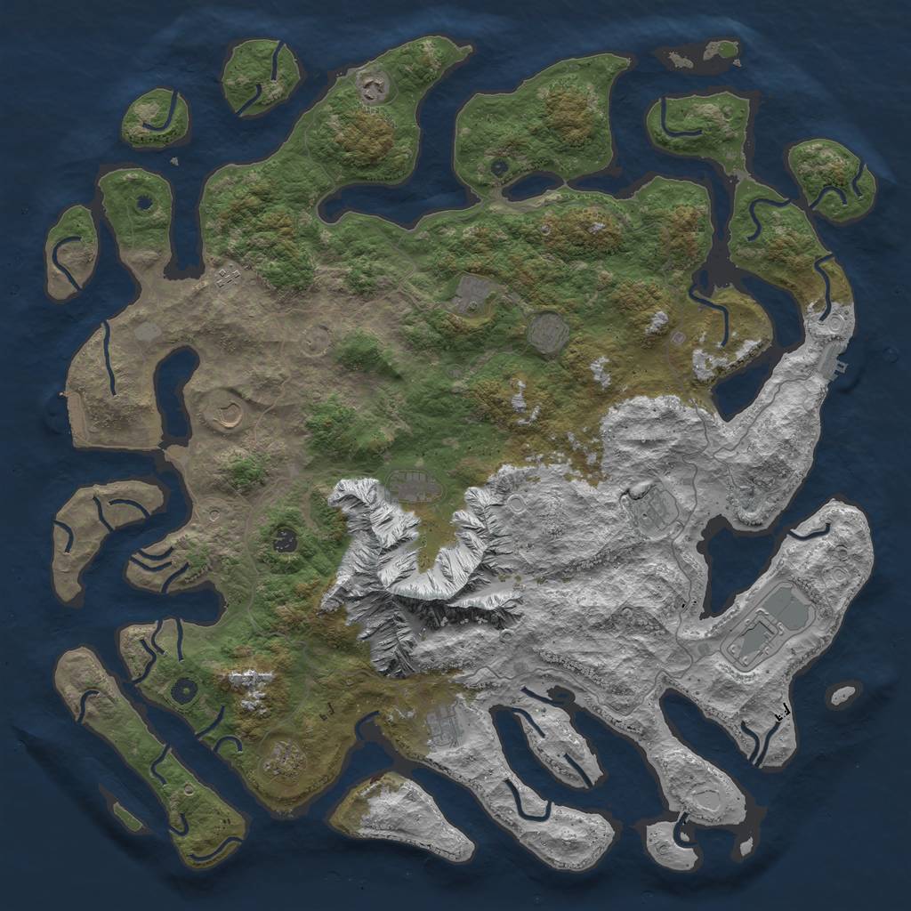 Rust Map: Procedural Map, Size: 5500, Seed: 1642665922, 19 Monuments
