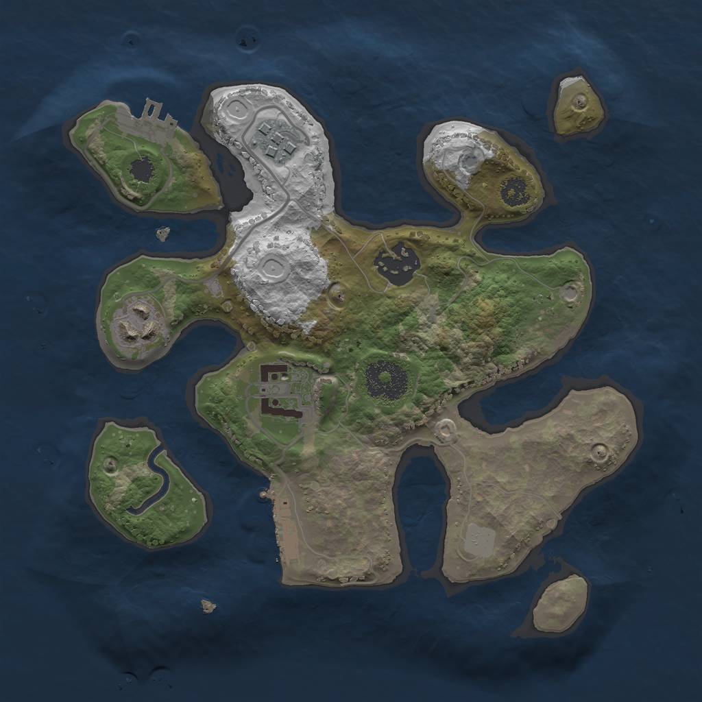 Rust Map: Procedural Map, Size: 2500, Seed: 54169122, 11 Monuments