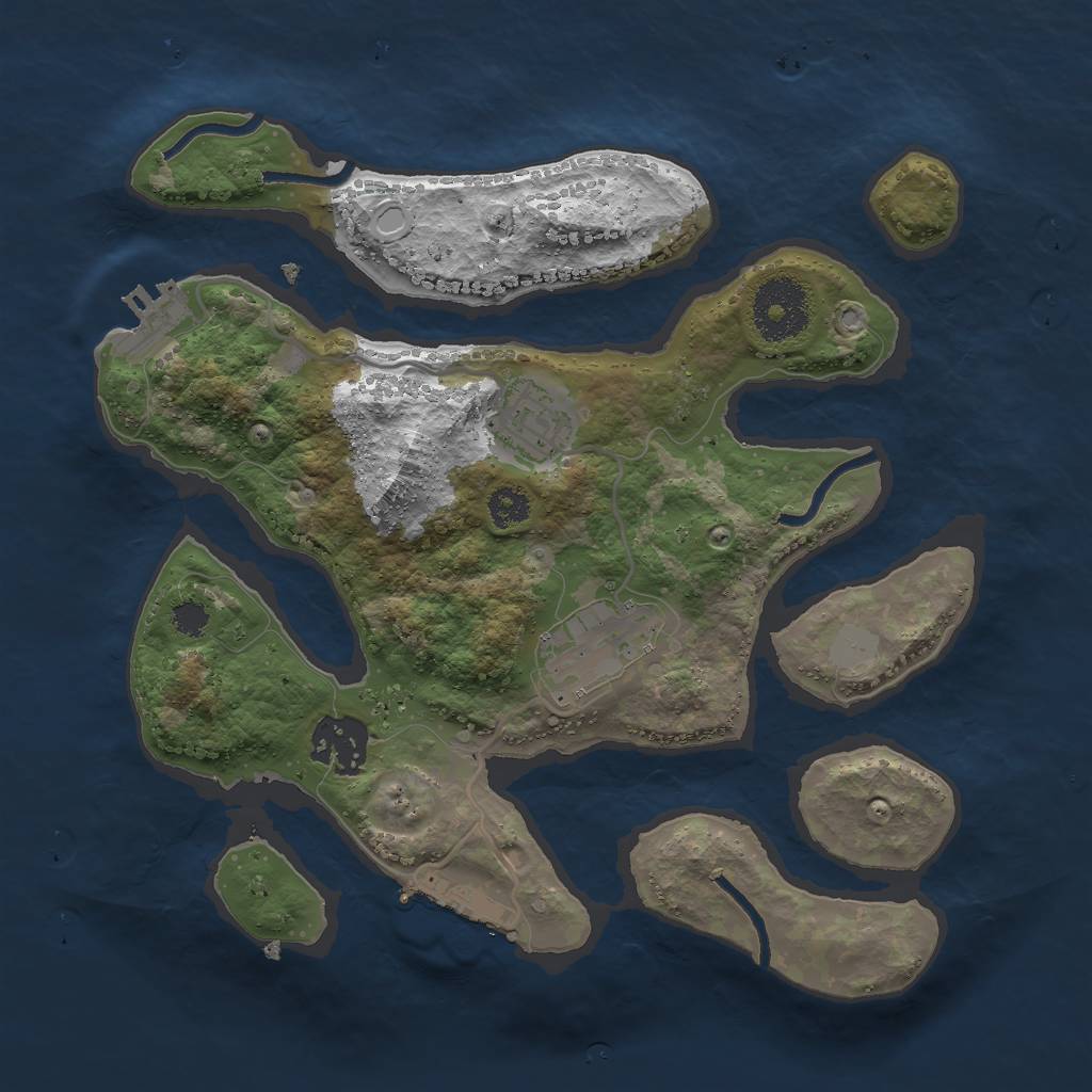 Rust Map: Procedural Map, Size: 2750, Seed: 348762, 10 Monuments