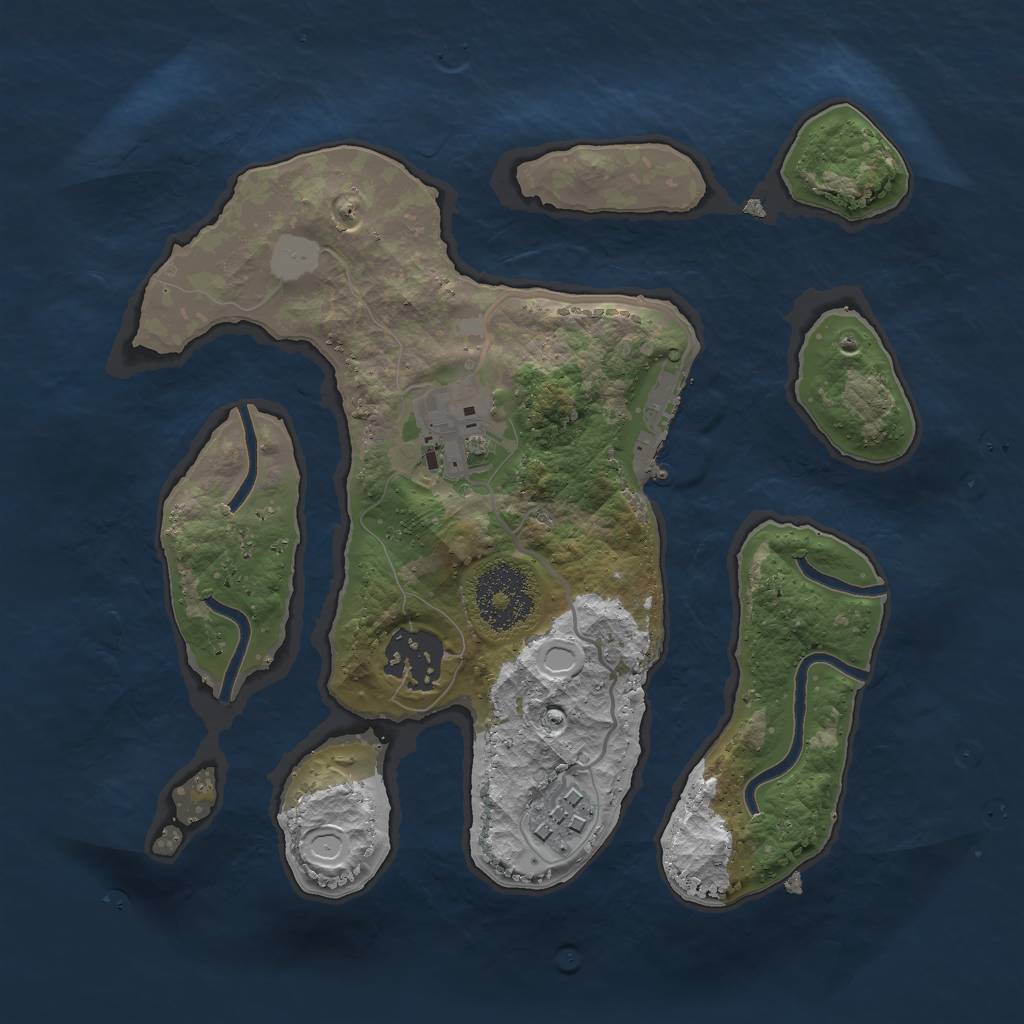 Rust Map: Procedural Map, Size: 2500, Seed: 17131134, 9 Monuments