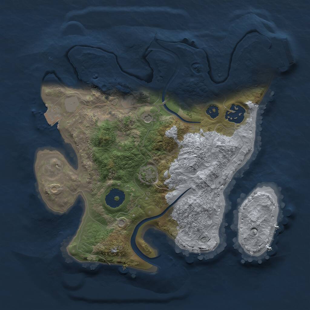 Rust Map: Procedural Map, Size: 2450, Seed: 712372, 5 Monuments