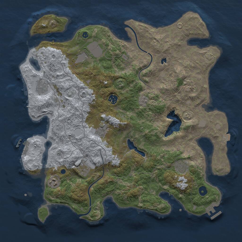 Rust Map: Procedural Map, Size: 4000, Seed: 666448, 15 Monuments