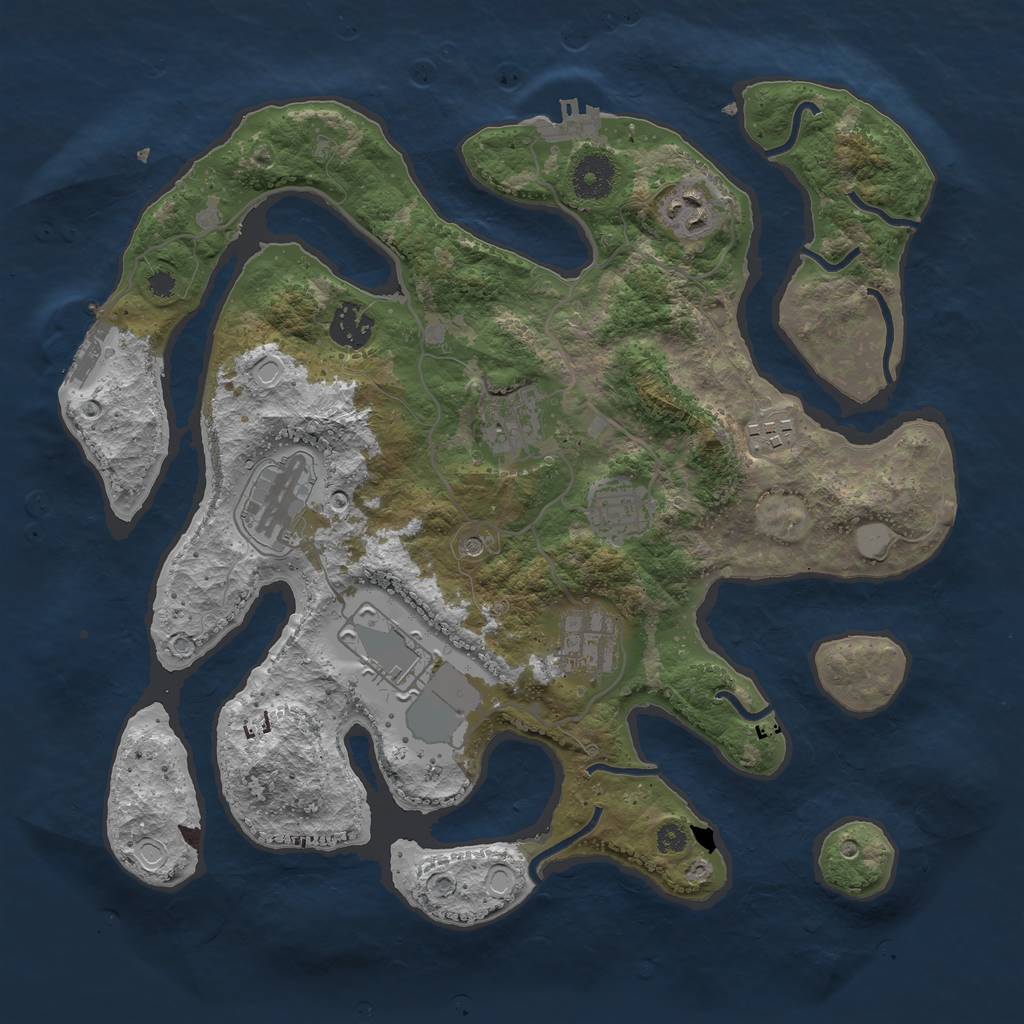 Rust Map: Procedural Map, Size: 3500, Seed: 6847362, 16 Monuments