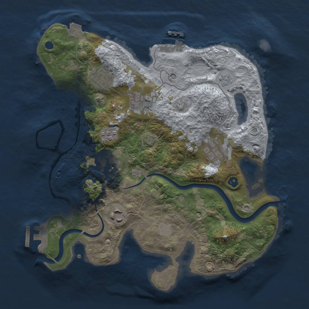 Rust Map: Procedural Map, Size: 3000, Seed: 1394781452, 12 Monuments