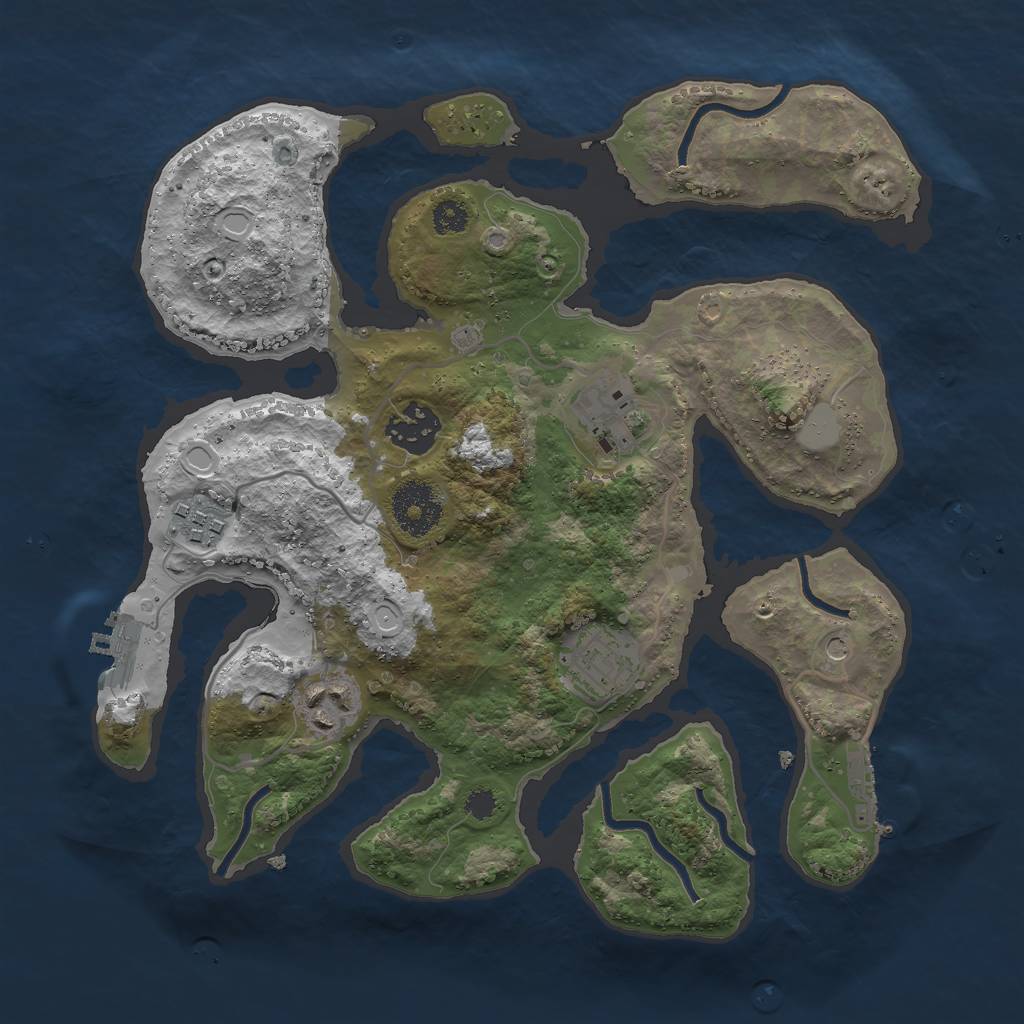 Rust Map: Procedural Map, Size: 3000, Seed: 54435832, 13 Monuments