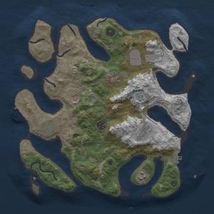 Thumbnail Rust Map: Procedural Map, Size: 3500, Seed: 826364825, 16 Monuments