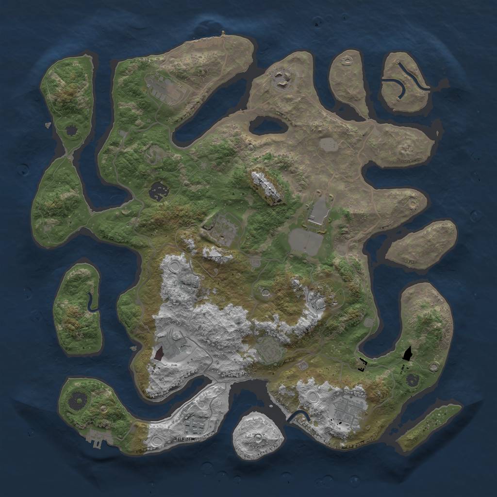 Rust Map: Procedural Map, Size: 4000, Seed: 928104, 18 Monuments