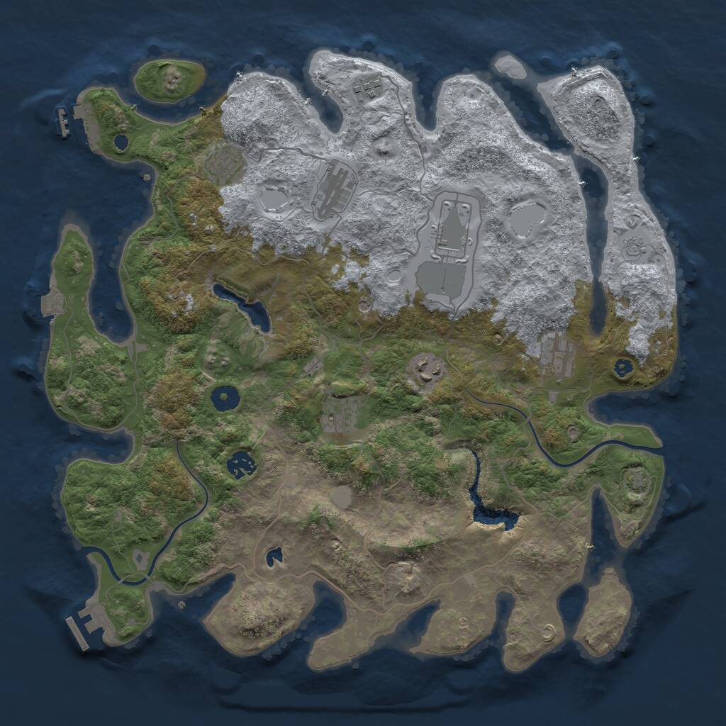 Rust Map: Procedural Map, Size: 4000, Seed: 55190788, 14 Monuments