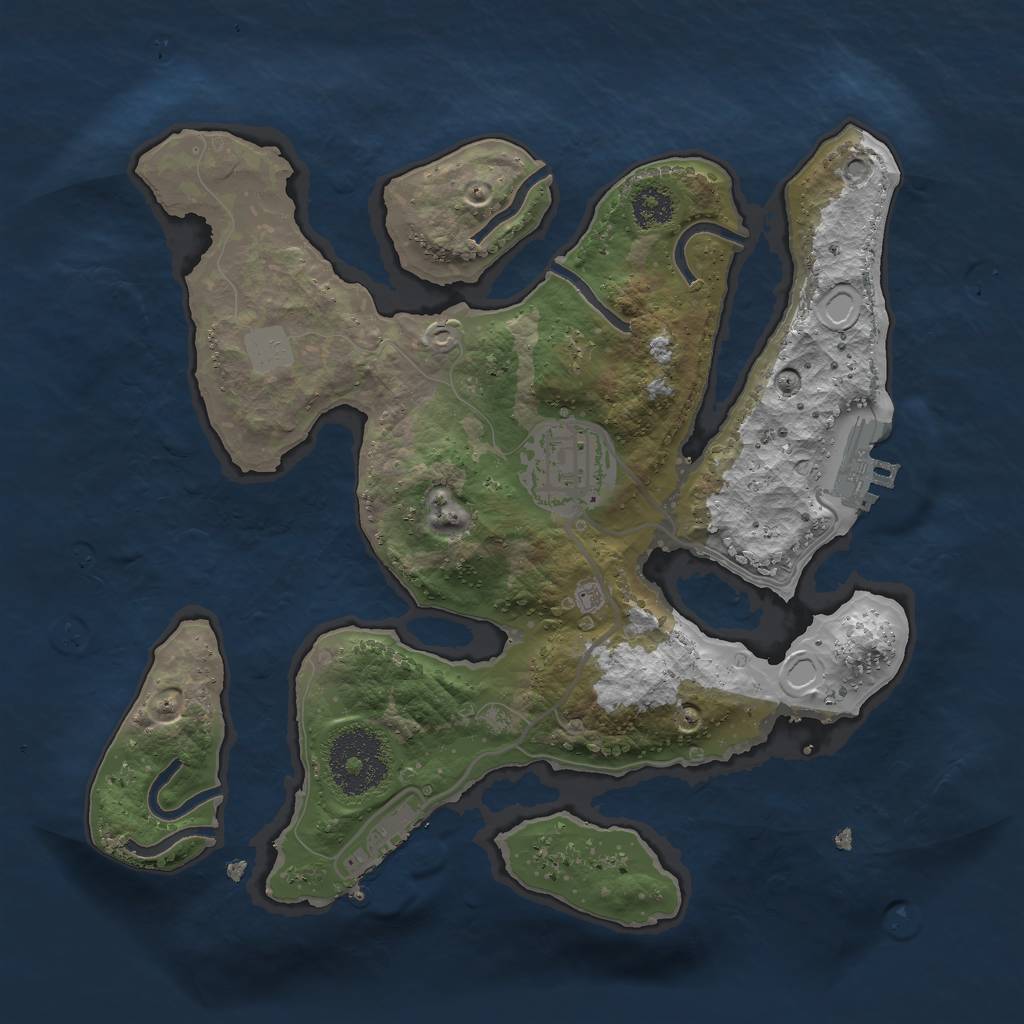 Rust Map: Procedural Map, Size: 2500, Seed: 65352, 8 Monuments