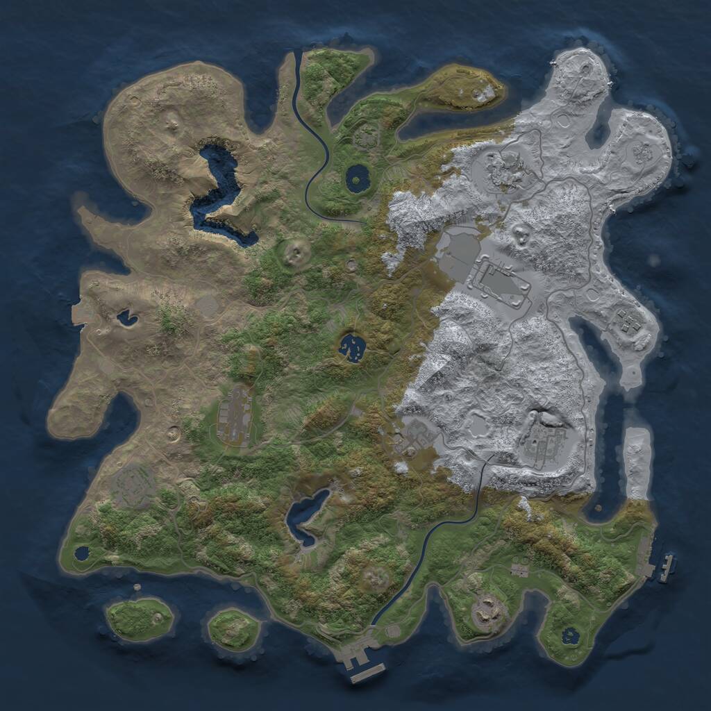 Rust Map: Procedural Map, Size: 4000, Seed: 565998, 14 Monuments