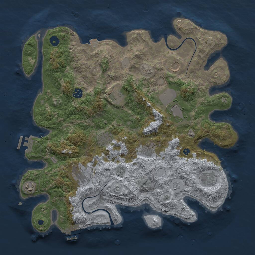 Rust Map: Procedural Map, Size: 3850, Seed: 397170917, 16 Monuments