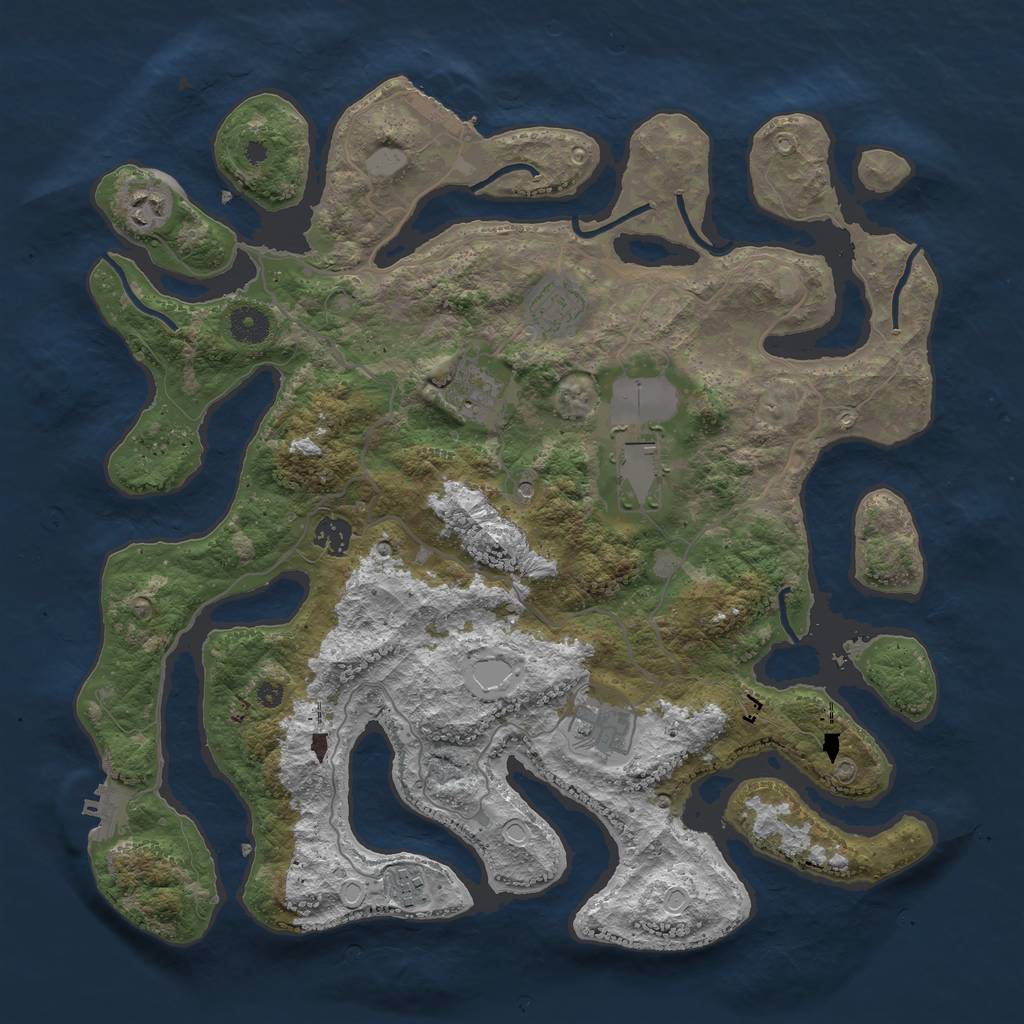 Rust Map: Procedural Map, Size: 4000, Seed: 948422, 15 Monuments