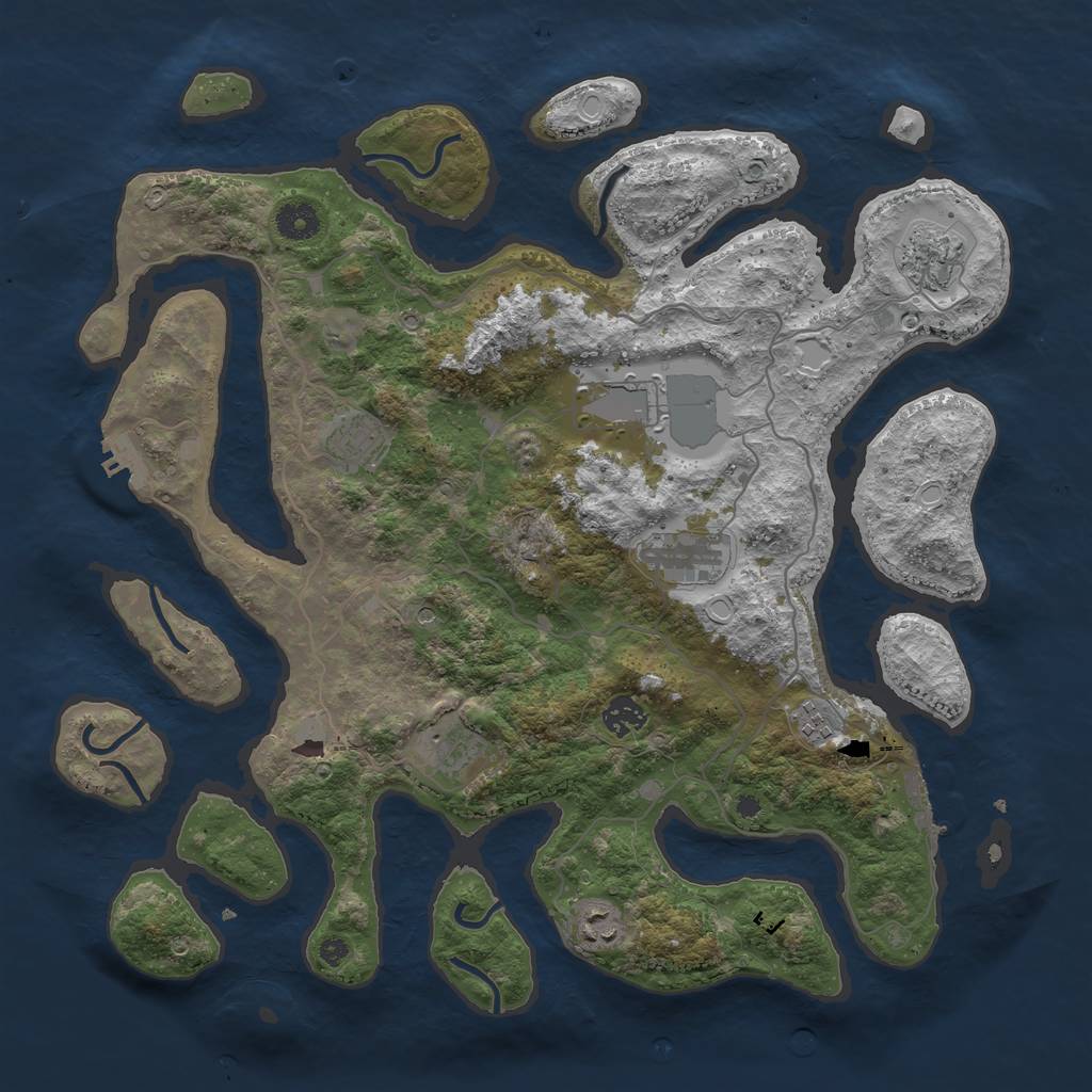 Rust Map: Procedural Map, Size: 4000, Seed: 567790, 16 Monuments