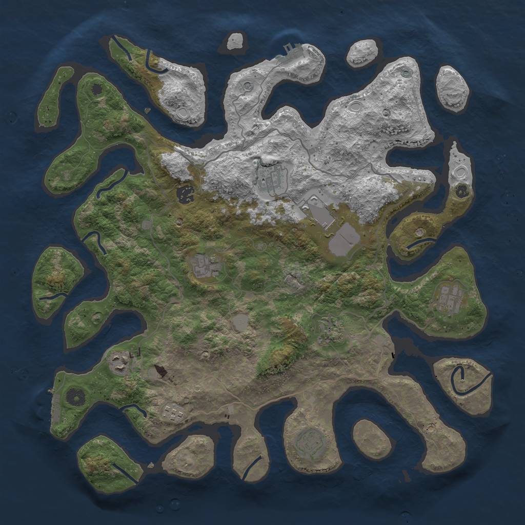 Rust Map: Procedural Map, Size: 4200, Seed: 2147483645, 17 Monuments