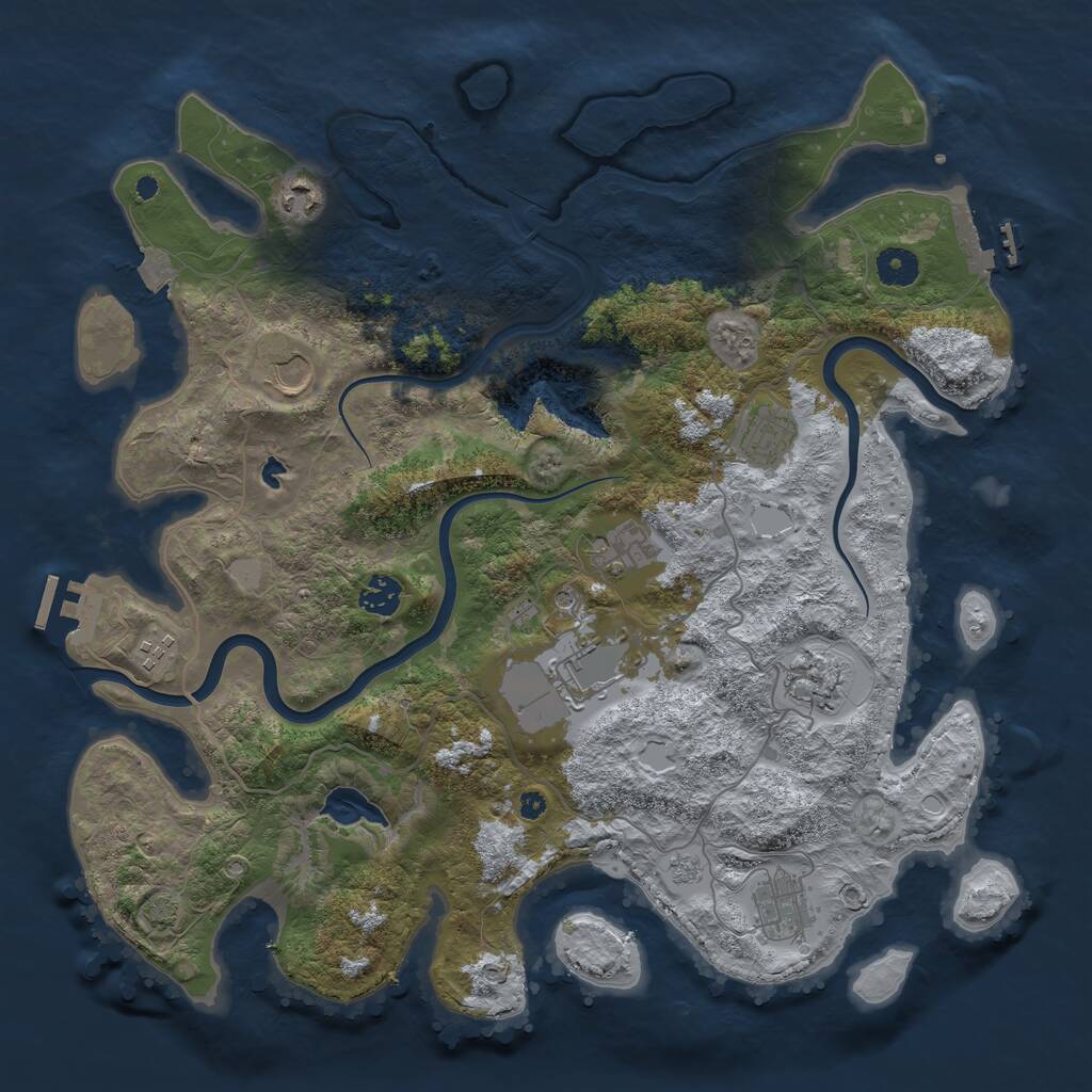 Rust Map: Procedural Map, Size: 4000, Seed: 116657, 15 Monuments