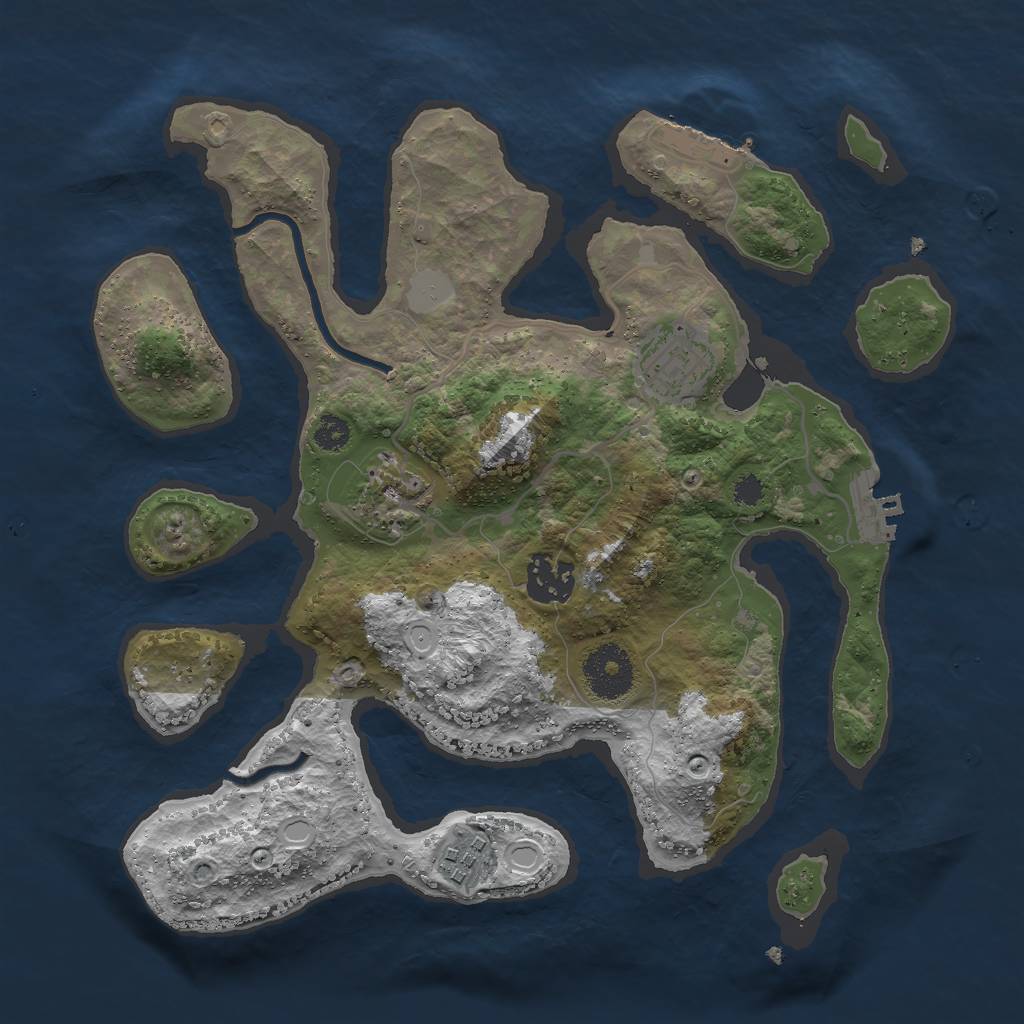 Rust Map: Procedural Map, Size: 3000, Seed: 1489254522, 11 Monuments