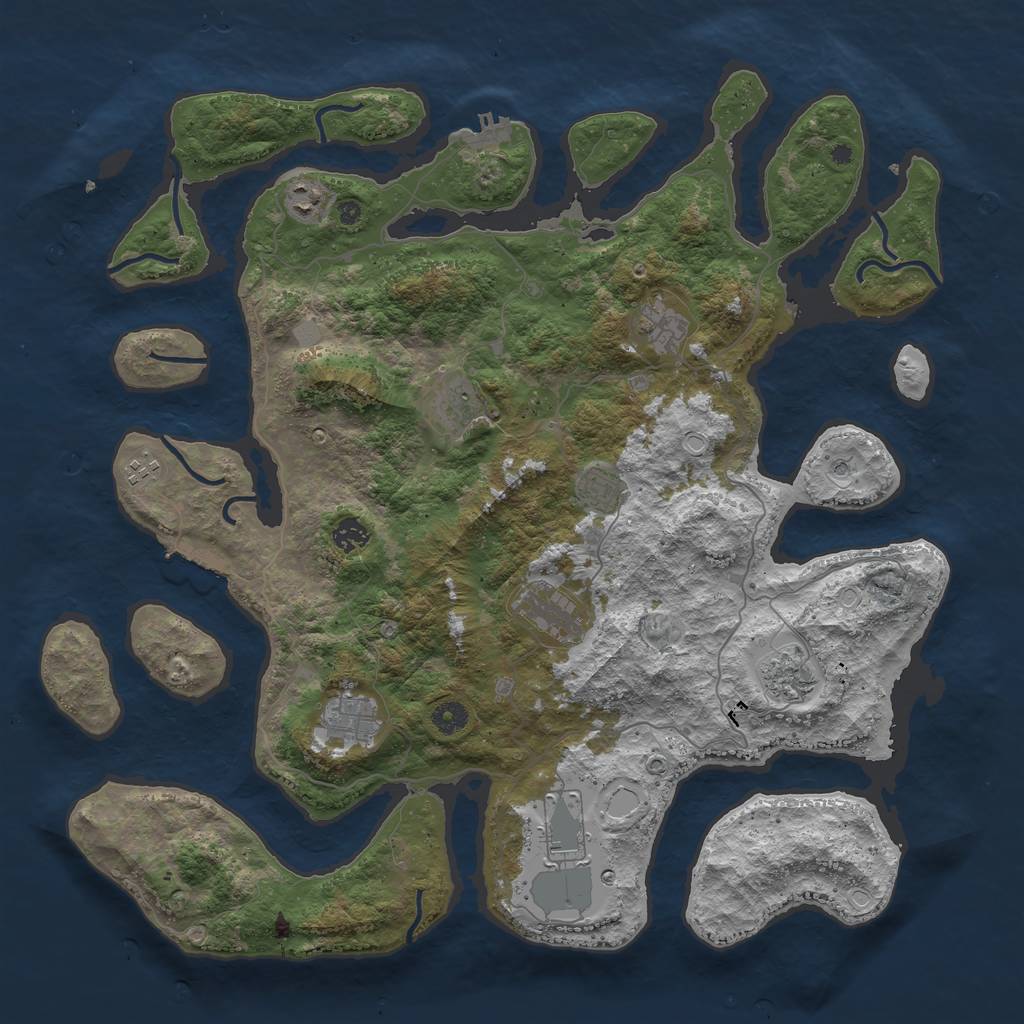 Rust Map: Procedural Map, Size: 4500, Seed: 10212, 18 Monuments