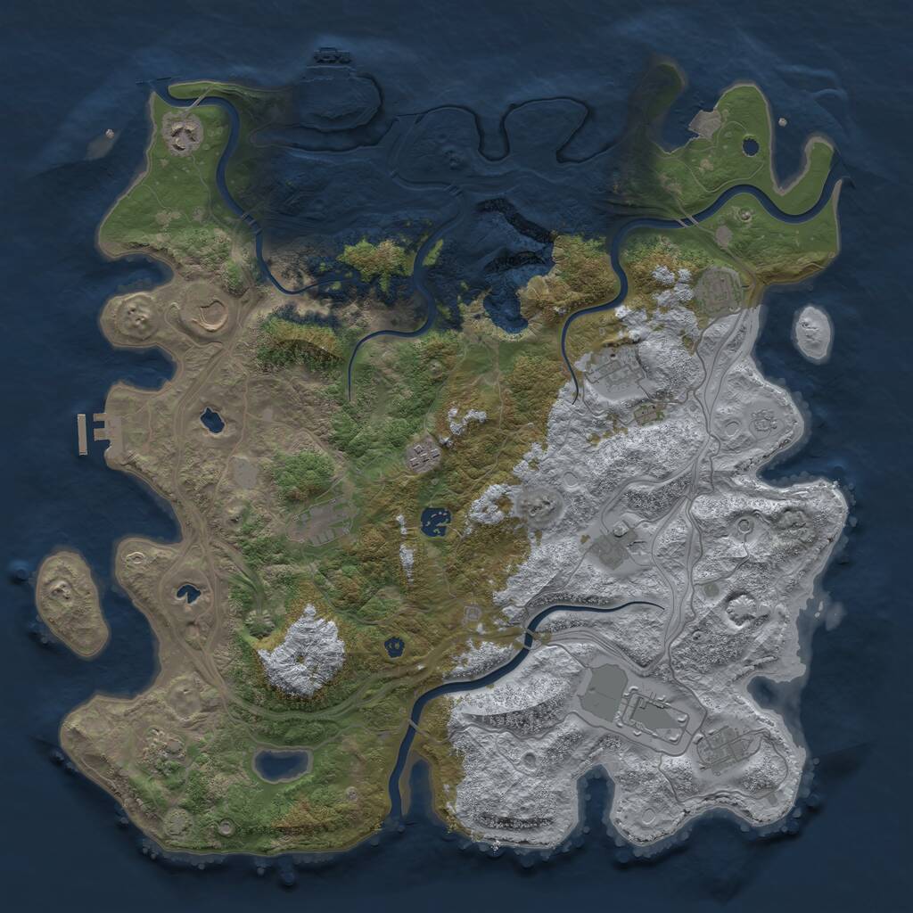 Rust Map: Procedural Map, Size: 4500, Seed: 10212, 17 Monuments