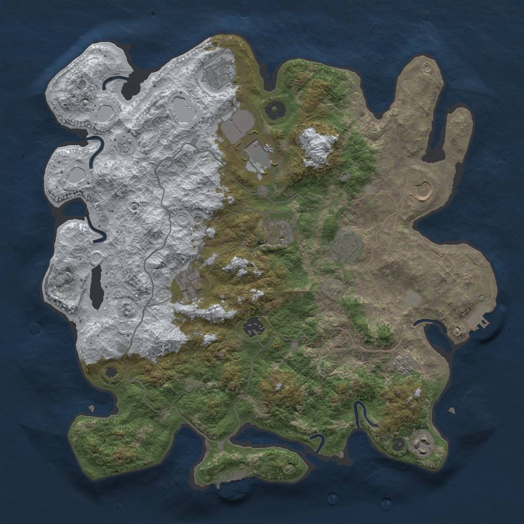 Rust Map: Procedural Map, Size: 4000, Seed: 170000, 18 Monuments